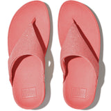Fitflop Womens Lulu Shimmerlux Toe Post Sandals Rosy Coral
