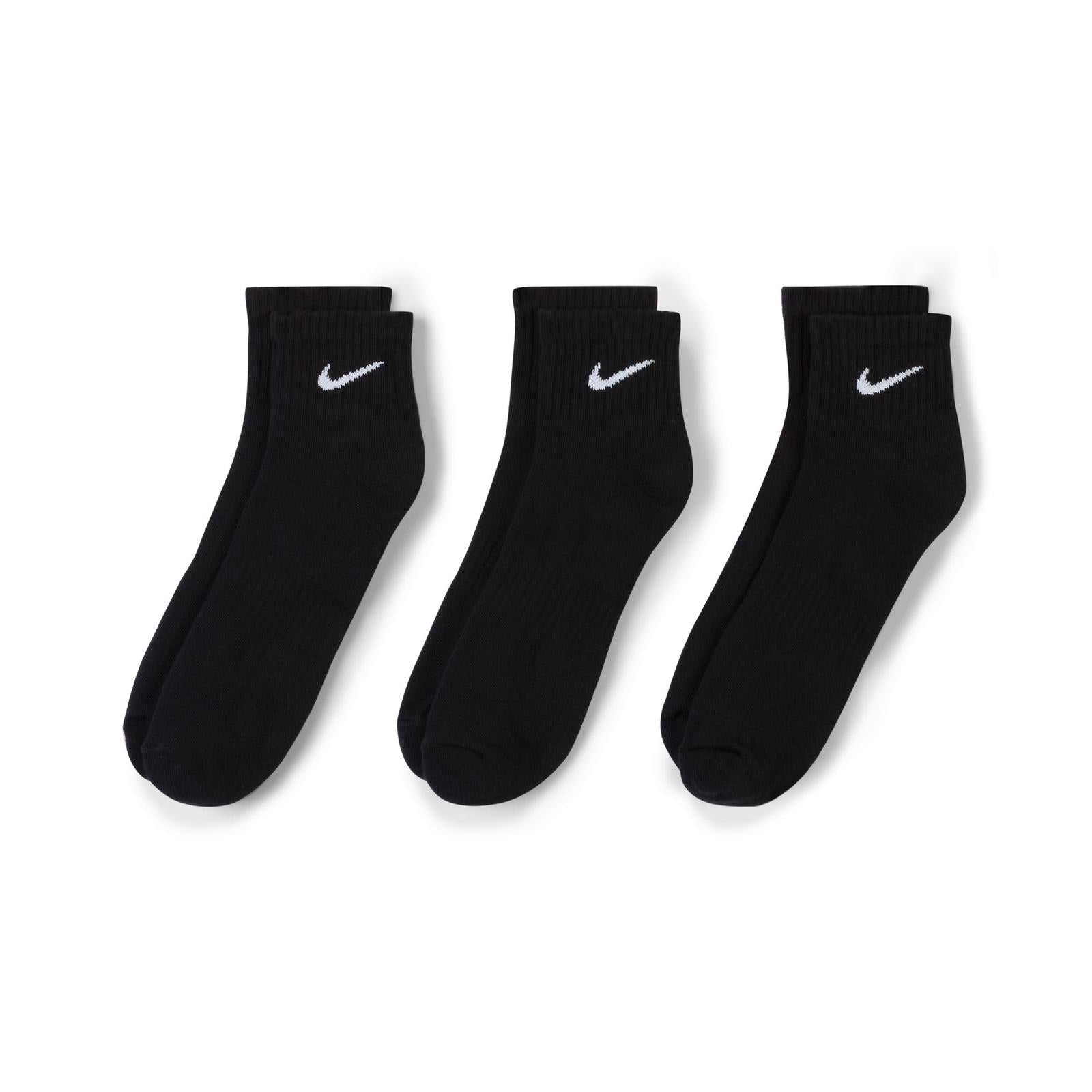 nike black quarter socks men's