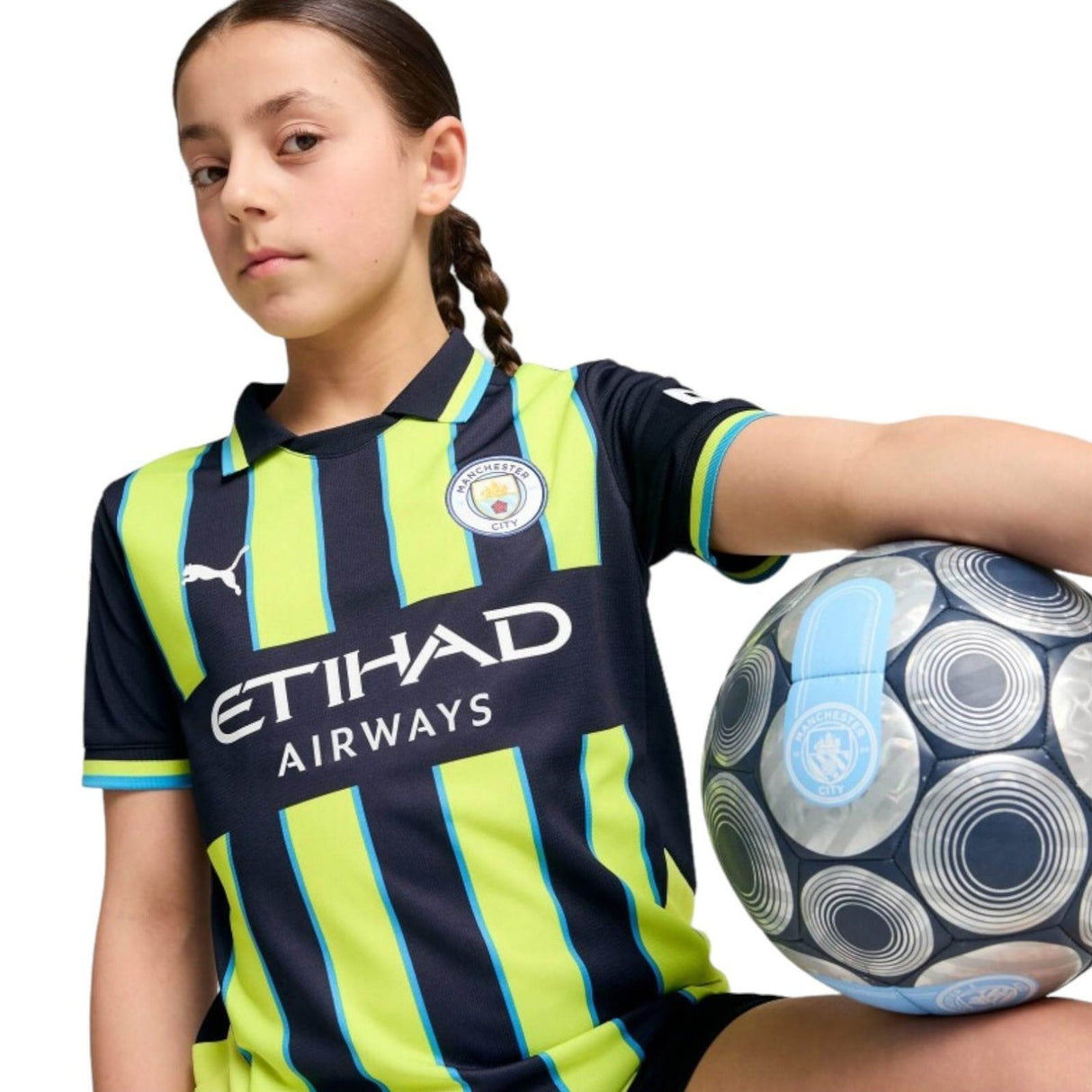 Puma Man City 2024/25 Short Sleeved Kids Away Jersey