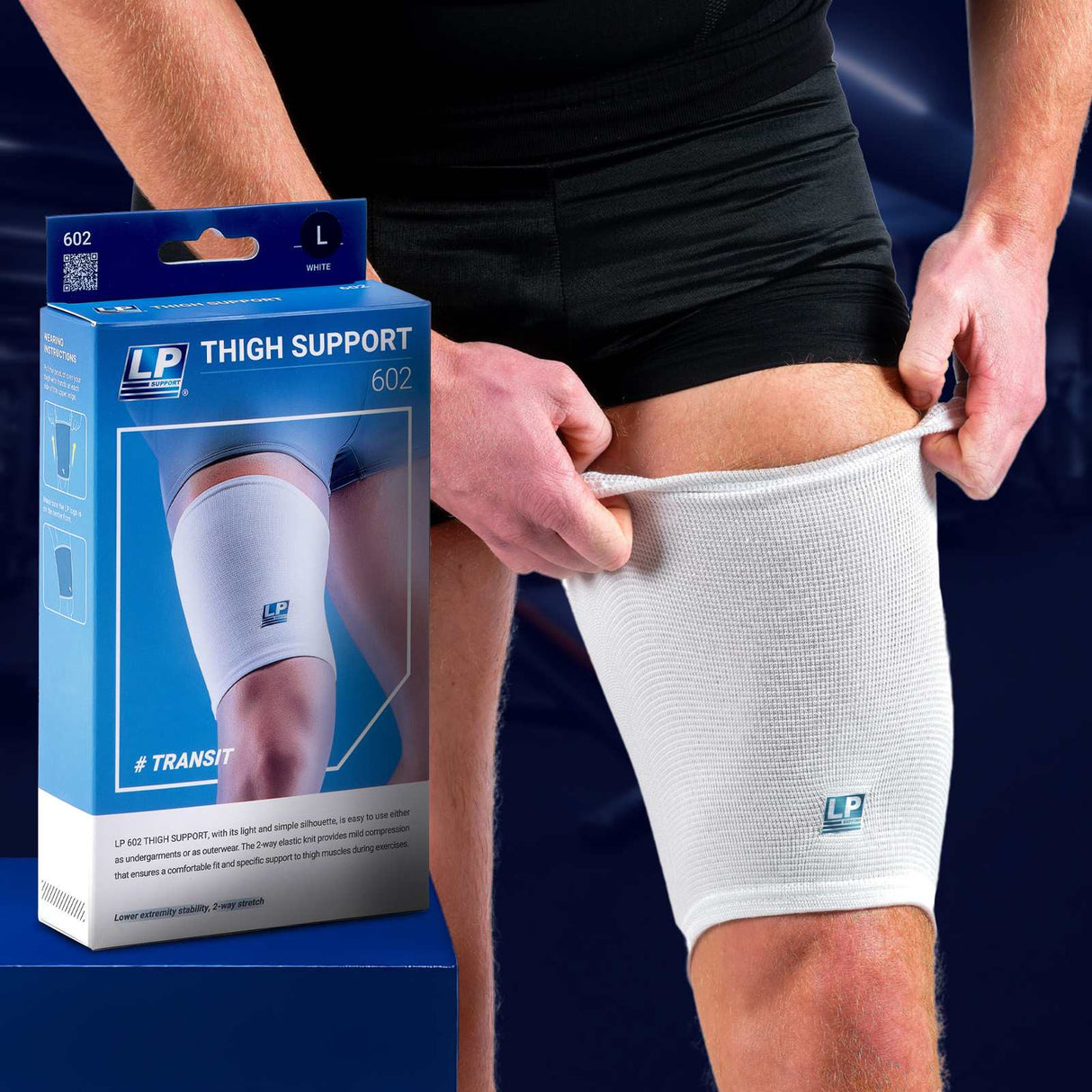 LP Elasticated Thigh Support White