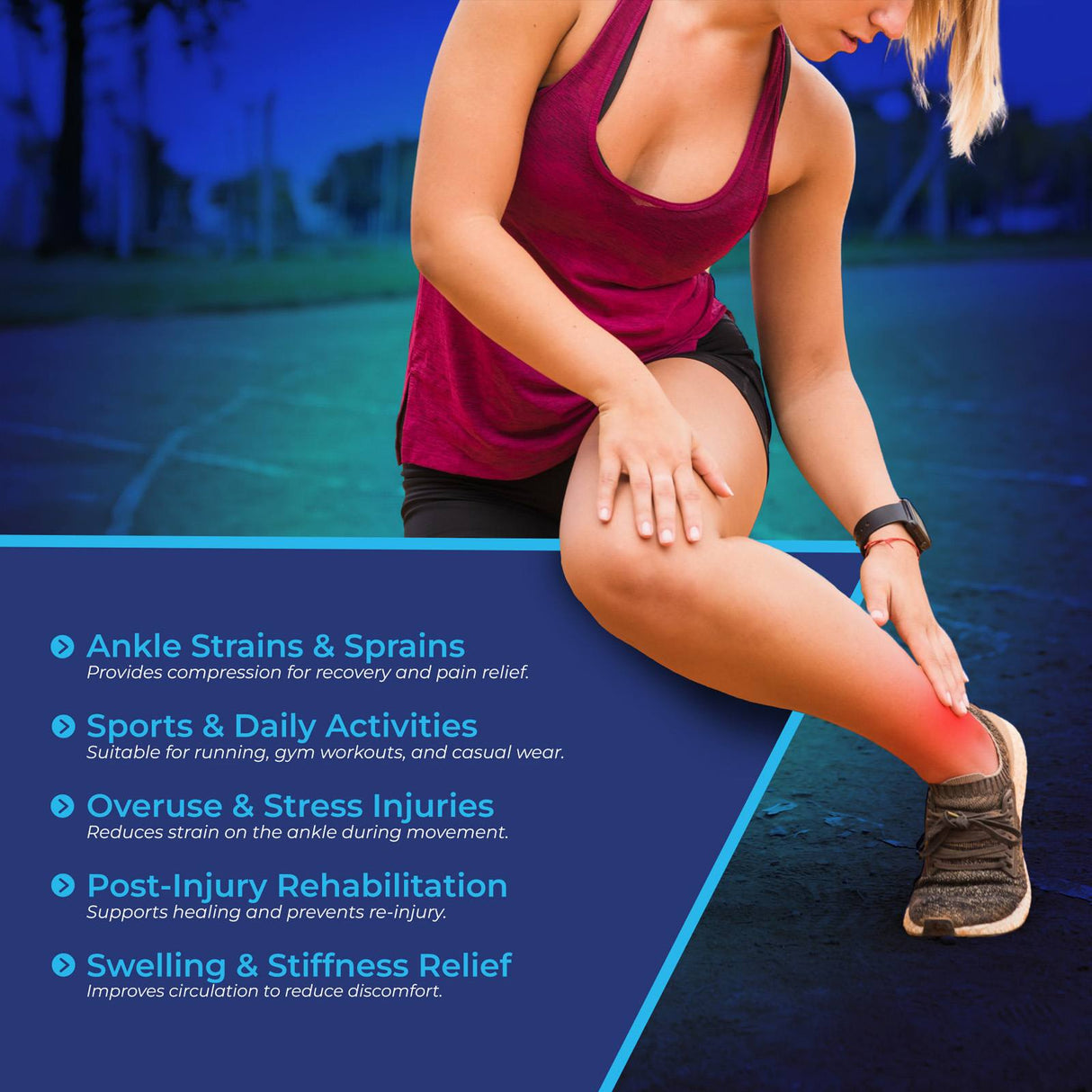 LP Elasticated Ankle Support White