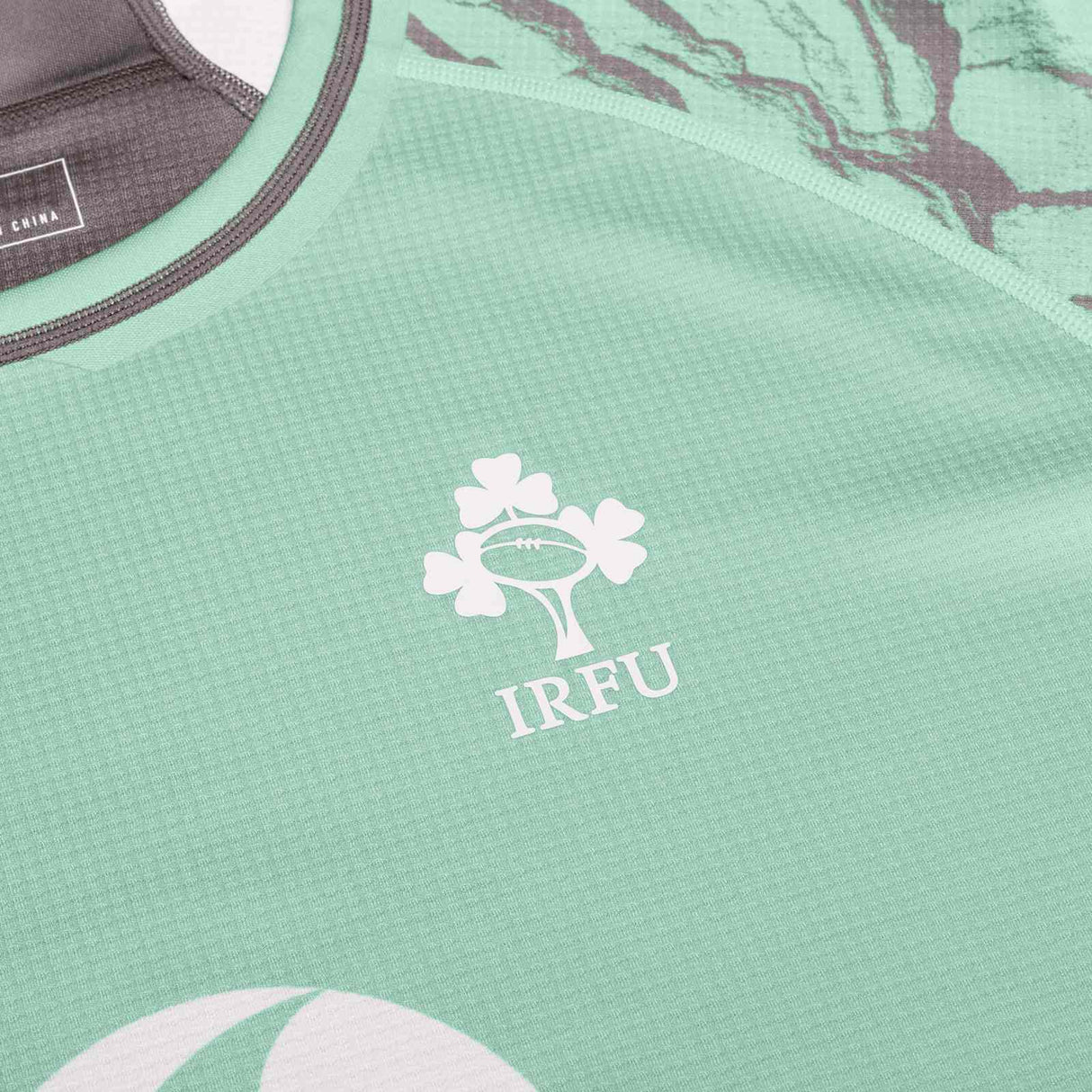 Canterbury IRFU Ireland Summer Tour Rugby 2025/26 Mens Jersey Close-Up IRFU Logo View