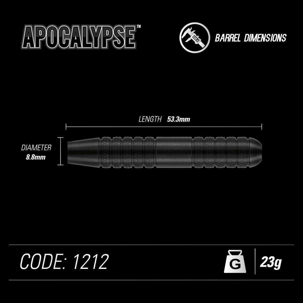 Winmau Apocalypse Brass 23G Darts