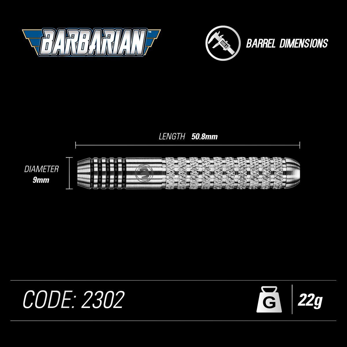 Winmau Barbarian Inox Steel 22G Darts