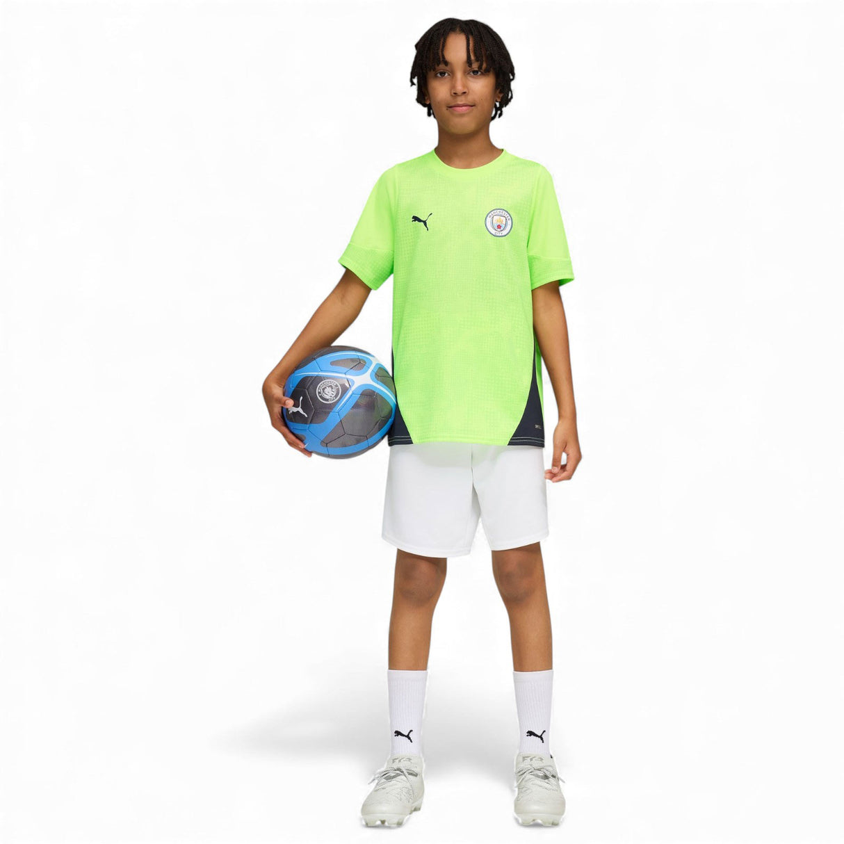 Puma MCFC 25 Kids UCL Train Jersey Green