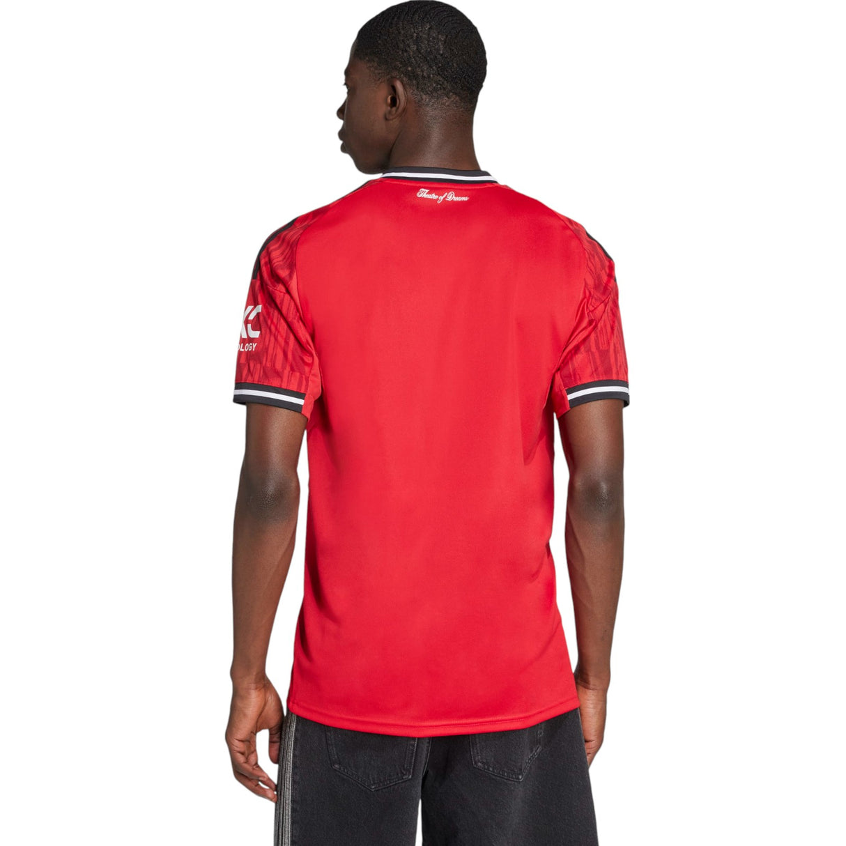 adidas Manchester United Football 2025/26 Adults Short Sleeved Home Jersey Model Back View