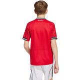 adidas Manchester United Football 2025/26 Kids Short Sleeved Home Jersey Model Back View