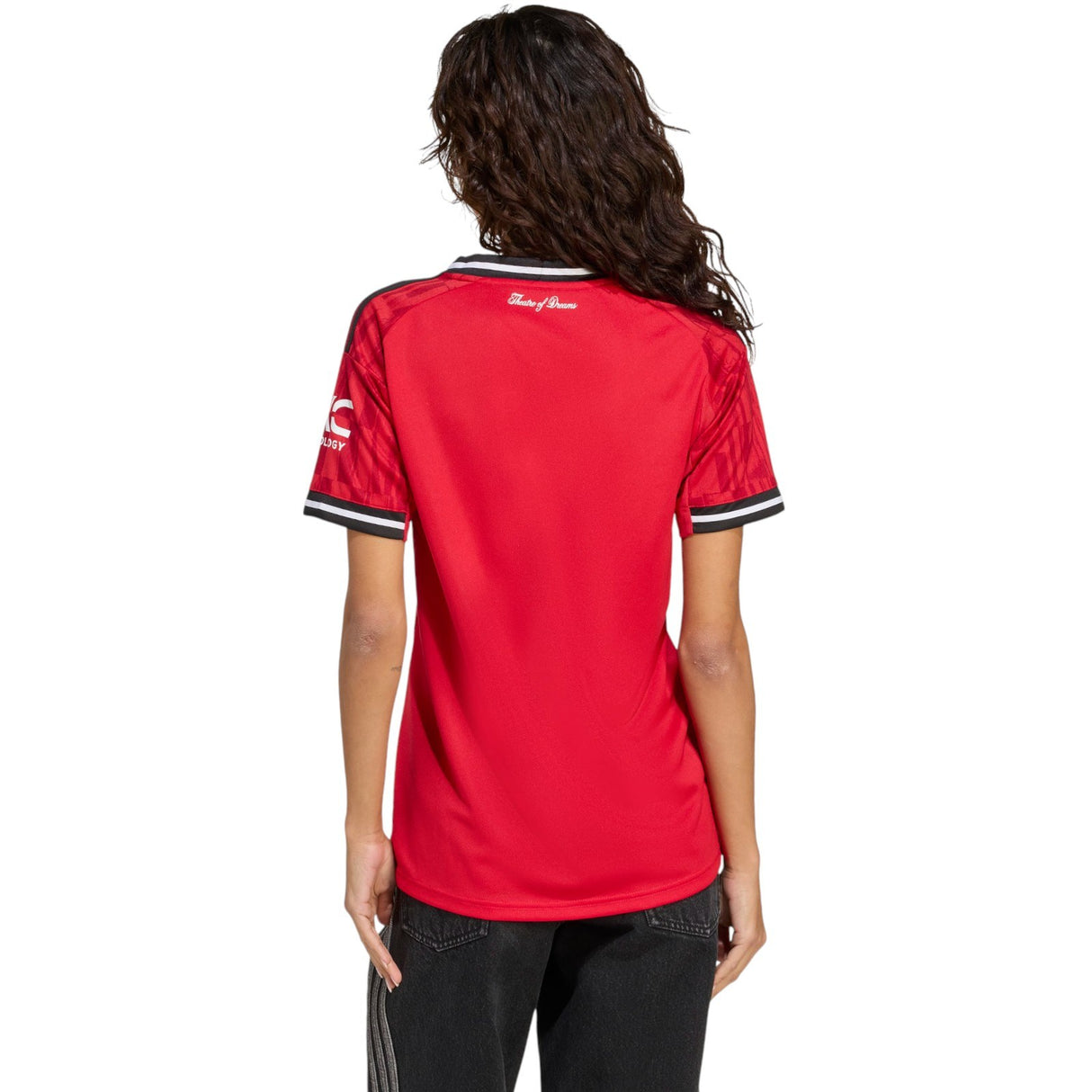 adidas Manchester Utd Football 2025/26 Womens SS Home Jersey Model Back View