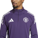 adidas Manchester Utd Football 2025/26 Adults Half-Zip Top Close-Up Model Front View