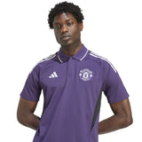 adidas Manchester United Football 2025/26 Adults Polo Shirt Model Close-Up Front View