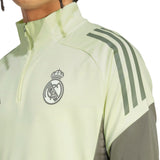 adidas Real Madrid Football 2025/26 Adults Half-Zip Top Model Chest and Arm Close-Up View