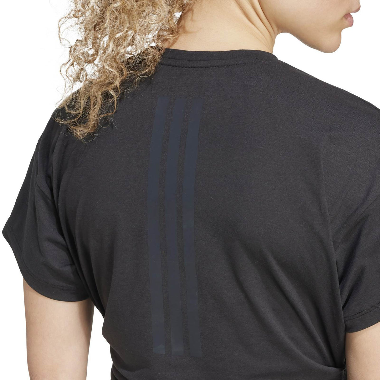 adidas Power Womens Short Sleeved Boxy Training T-Shirt Model Close-Up Back View
