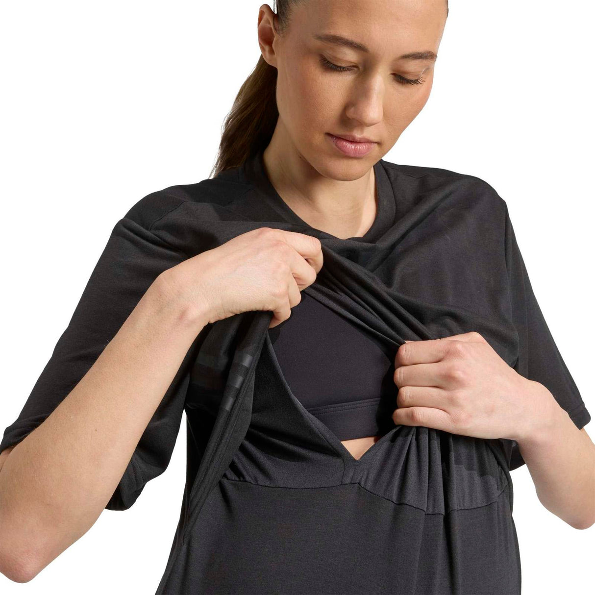 adidas Aeroready 3-Stripes Regular-Fit Maternity T-Shirt