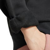 adidas Womens Fleece Crew Pullover Logo Sweatshirt Model Close-Up Sleeve View