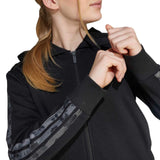 adidas Girls 3-Stripes Animal French Terry Kids Hooded Track Top