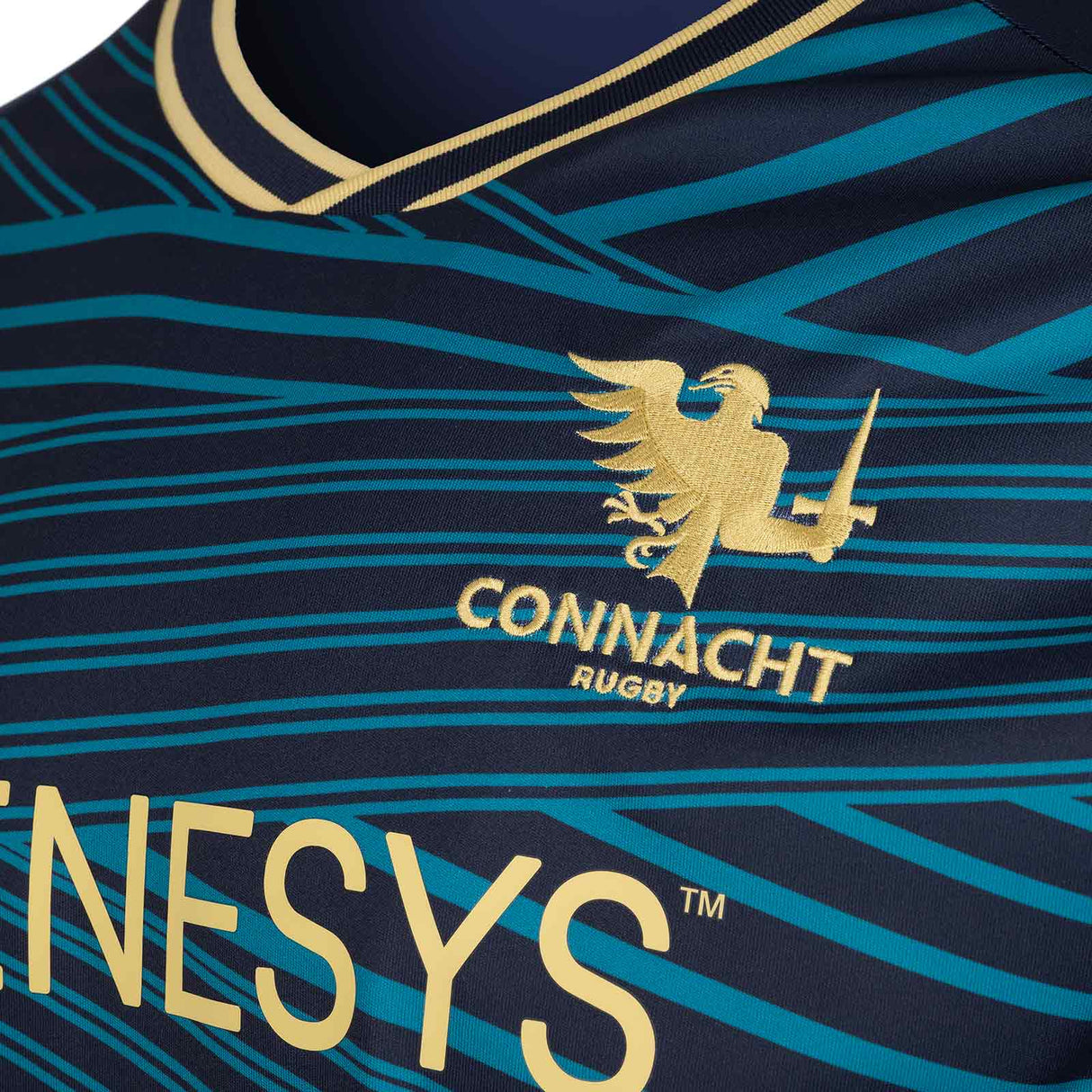 Macron Connacht Rugby 2025/26 Kids Warm Up Short Sleeved Jersey
