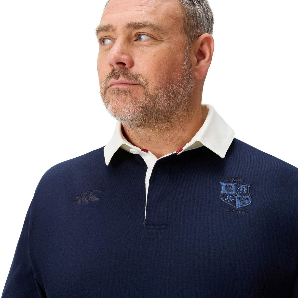 Canterbury British & Irish Lions Rugby The Classics Adults Jersey Model Close Up Chest
