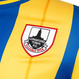 Macron Longford Town Football 2025/26 Kids Away Jersey Close-Up Crest View