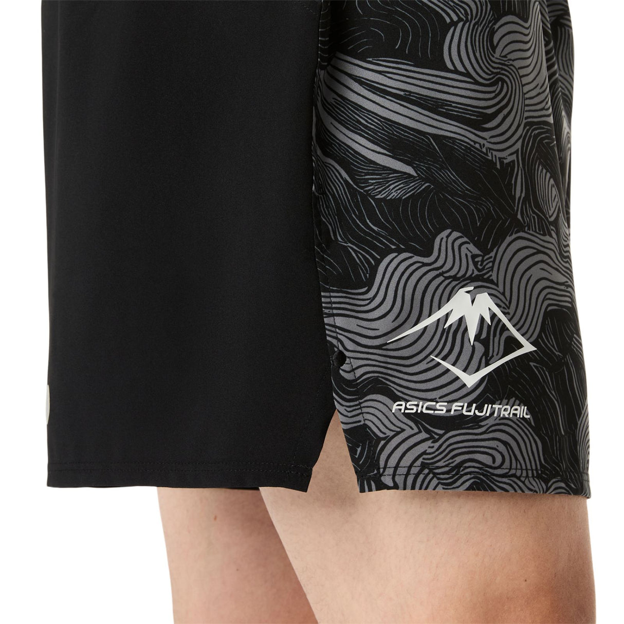 ASICS MENS FUJITRAIL PRINT 5IN SHORT BLK