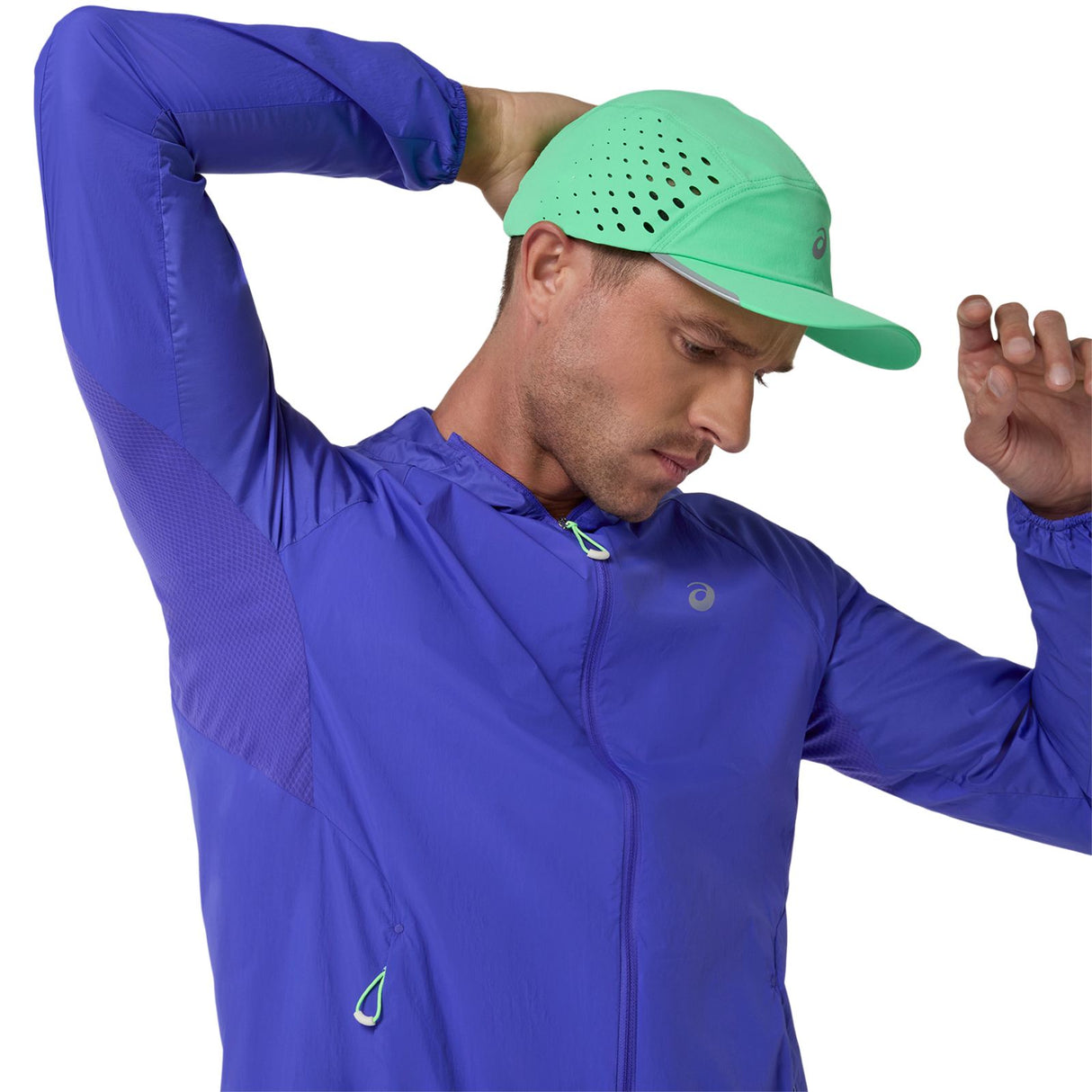 ASICS MENS ROAD PACKABLE JACKET PURPLE