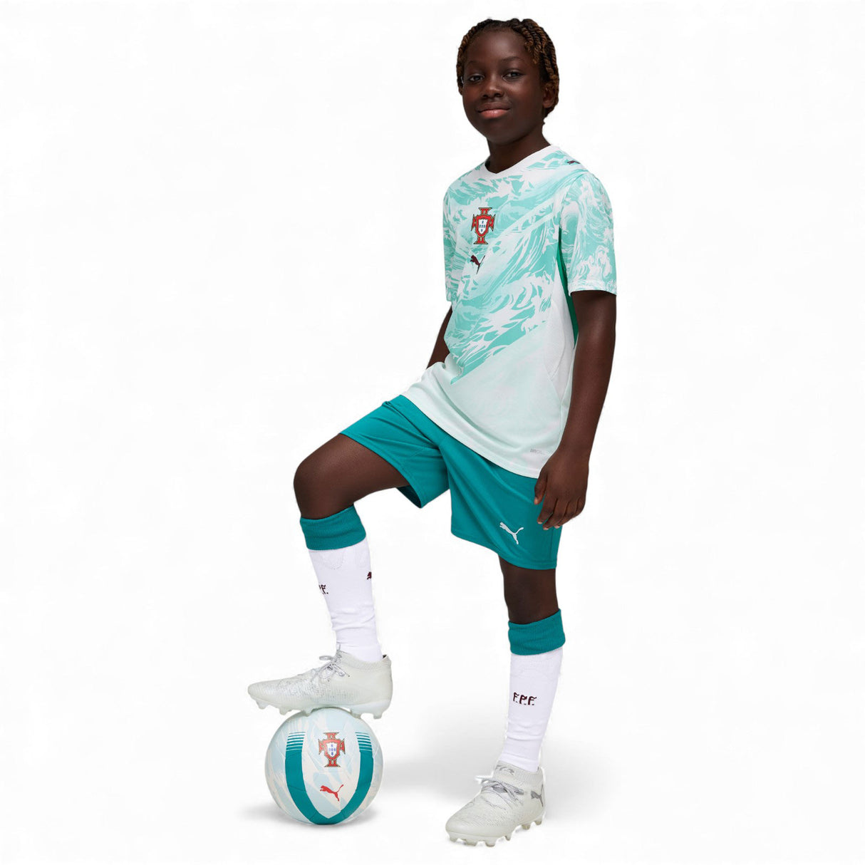 PUMA PORTUGAL WC26 KIDS HOME SHORT GREEN