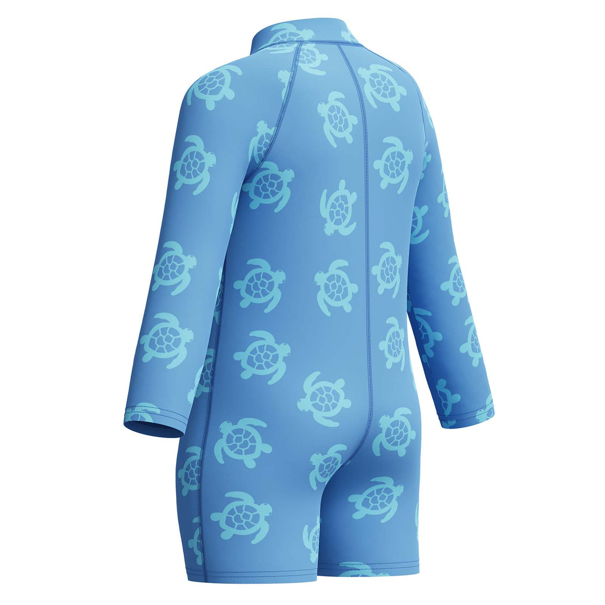 Speedo Jnr LS Print Zip One Piece Blue