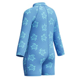 Speedo Jnr LS Print Zip One Piece Blue
