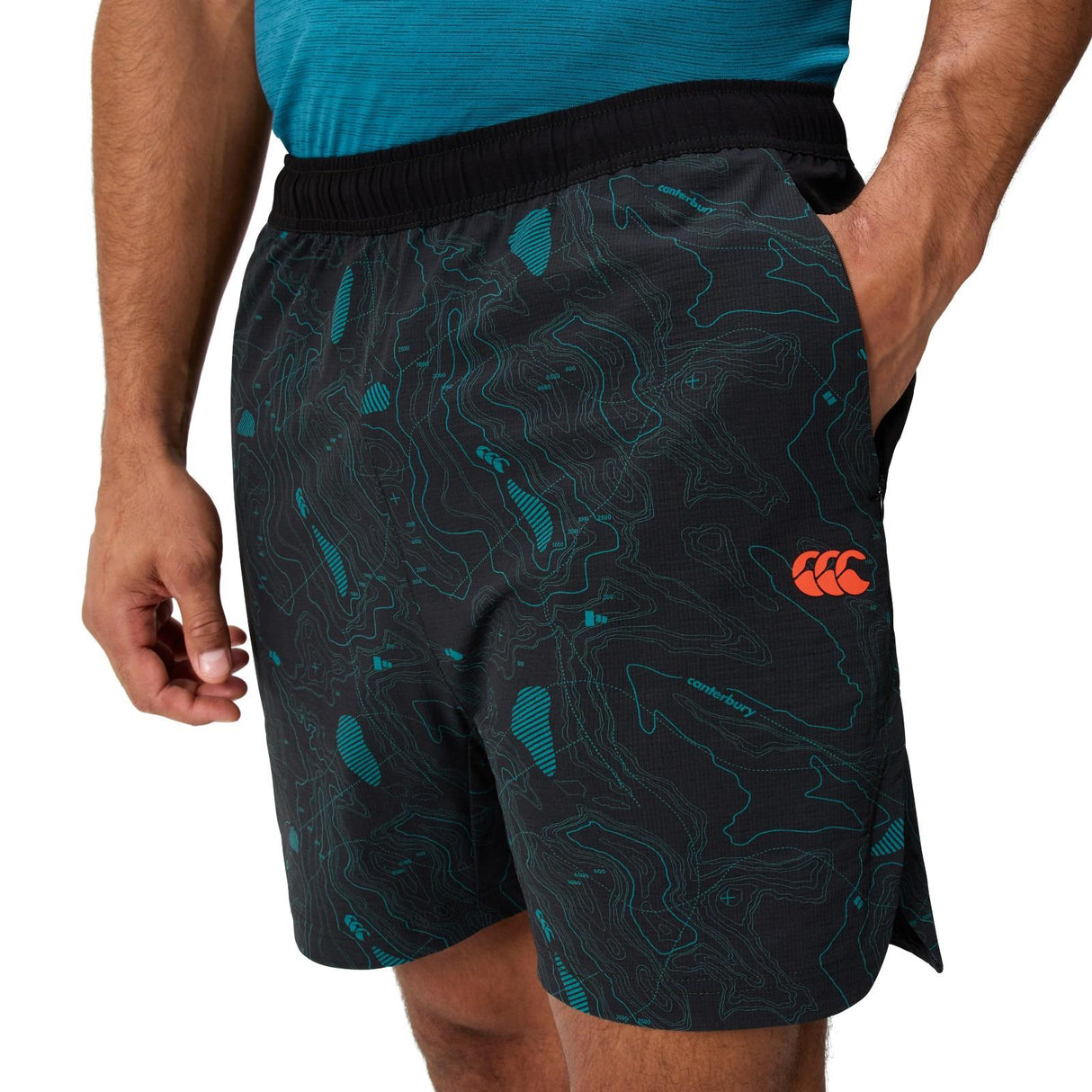 Canterbury Mens TEMPO WOVEN SHORT 5 Blk