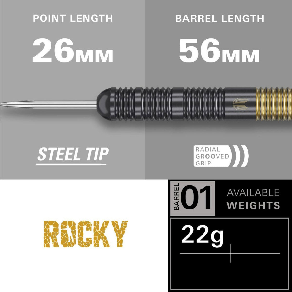 Target Josh Rock Brass 22G Steel Tp Dart