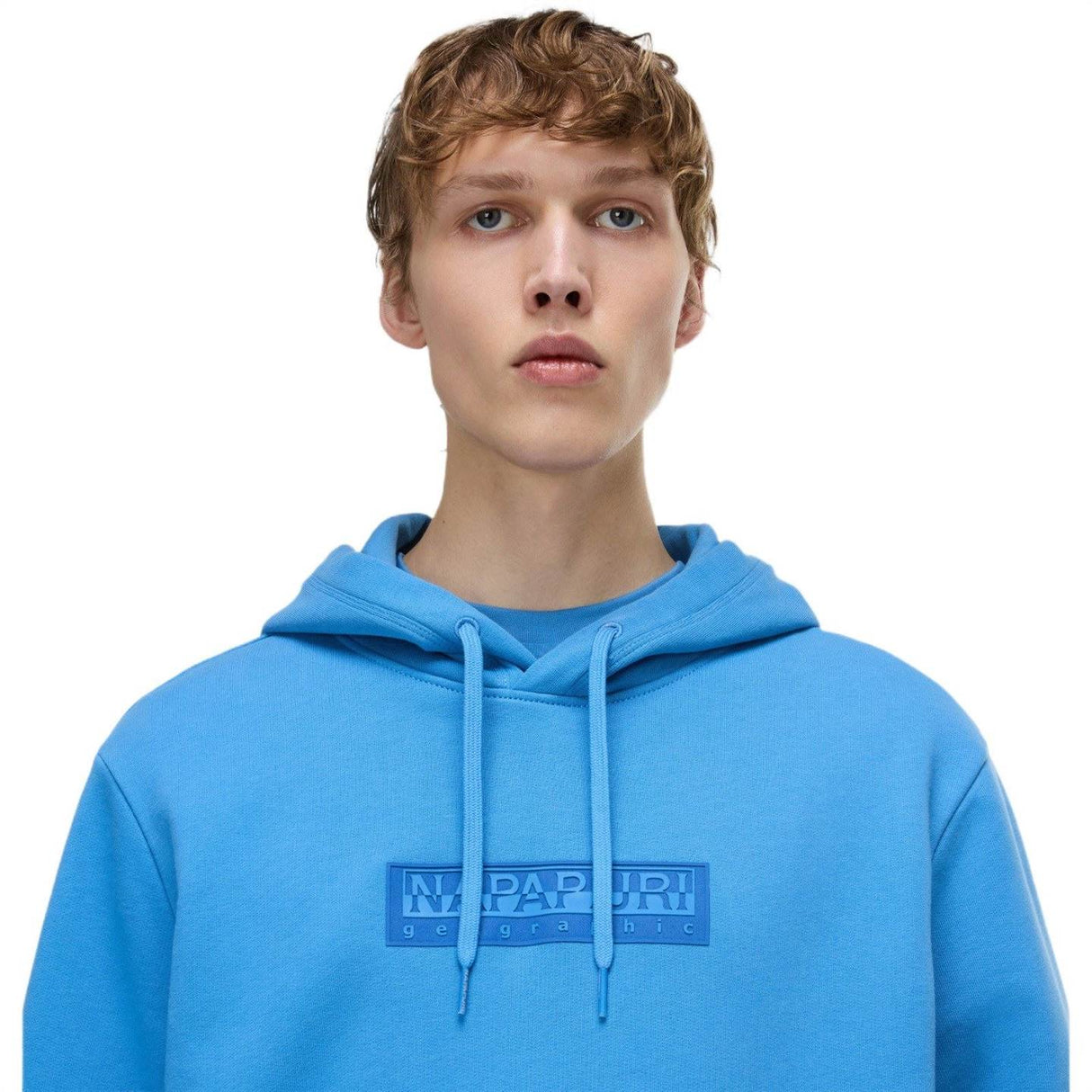 Napapijri Mens B-BOX LOGO Hoodie Blue