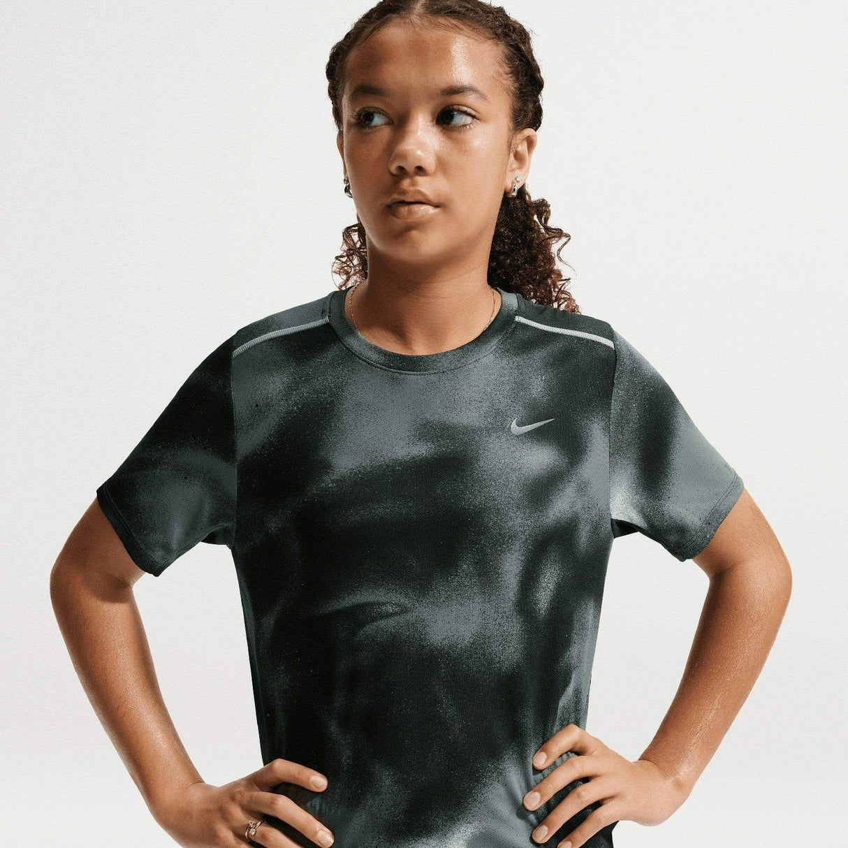Nike Boys DF MILER SS TOP NOVELTY Black