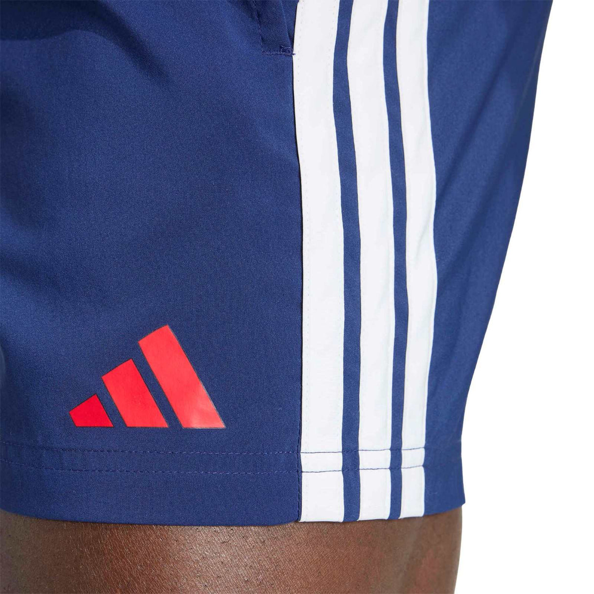 adidas Mens 3 Stripes 5in Shorts Blue