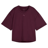 Puma W Cloudspun Relaxed Tee Maroon