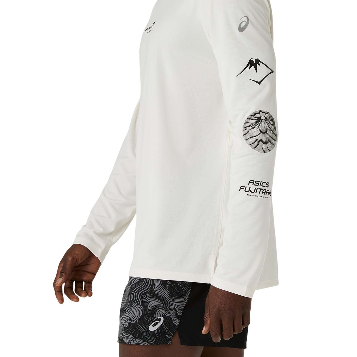 Asics Mens Fujitrail Logo LS Top White