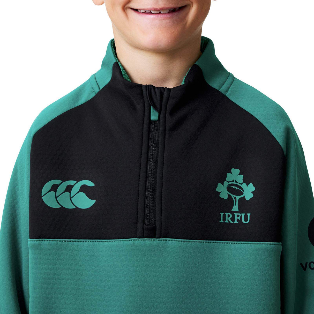 Canterbury IRE Kids Qzip Trng Top Green