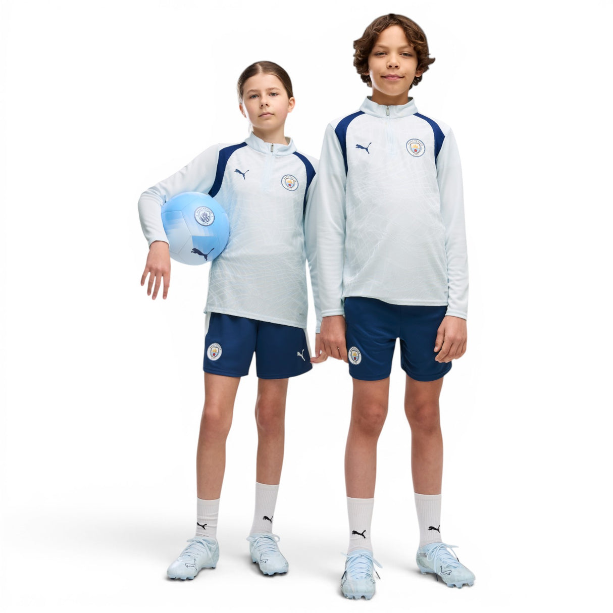Puma Kids MCFC 26 Train Shorts Navy