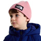 TNF Kids Logo Box Cuffed Beanie Pink