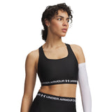 UA Wms Crossback Mid Bra Black