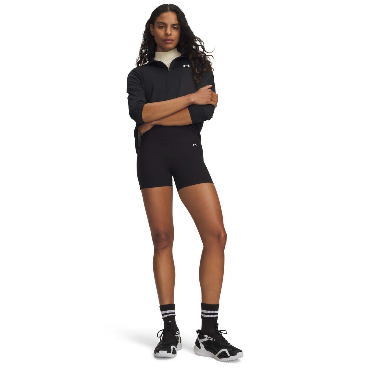 UA Wms Motion Middy Shorts Black