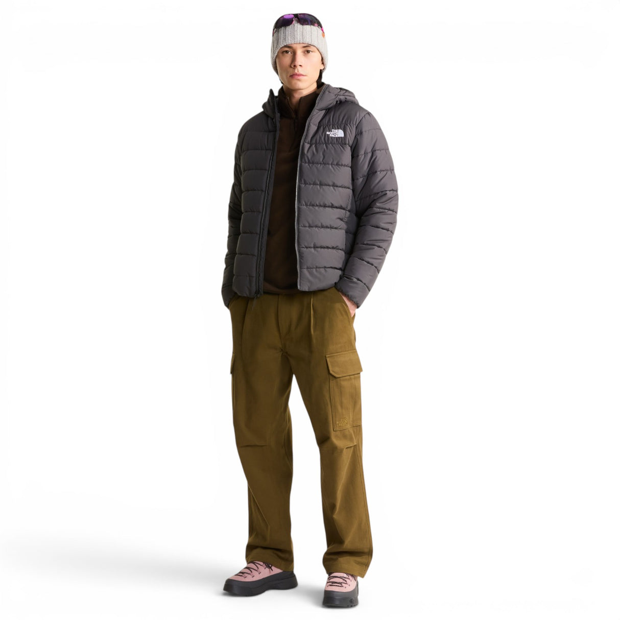 TNF Mens Aconcagua Hooded Jacket Grey