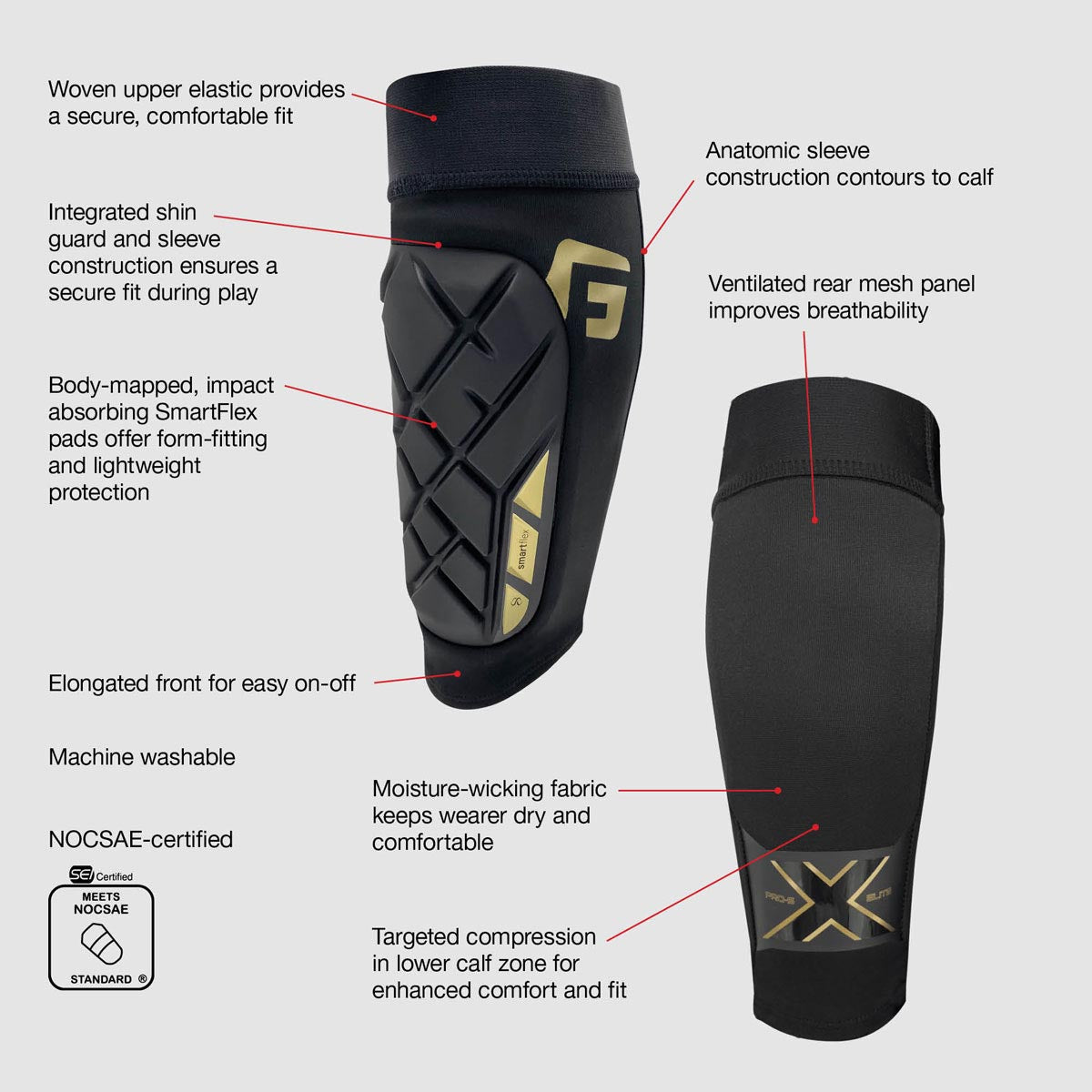 G Form Pro-S Elite X Shin Guard Black