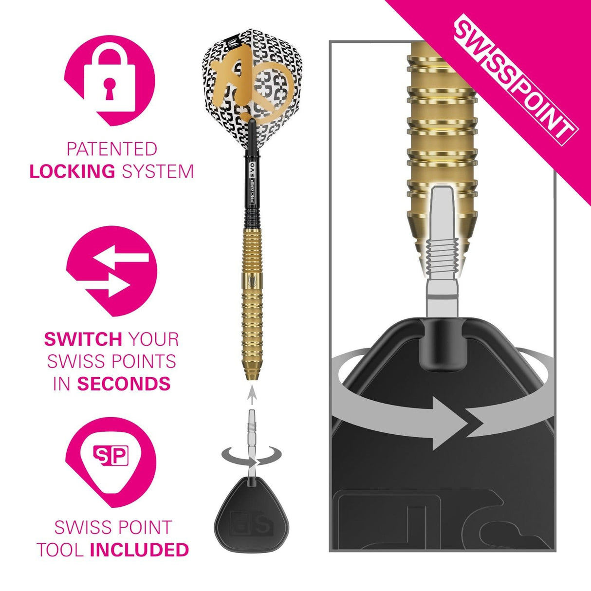 Target Bolide Envy 02 90% Tungsten 24G Steel Tip Darts