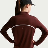 Nike Girls DF Tempo LS Half Zip Maroon