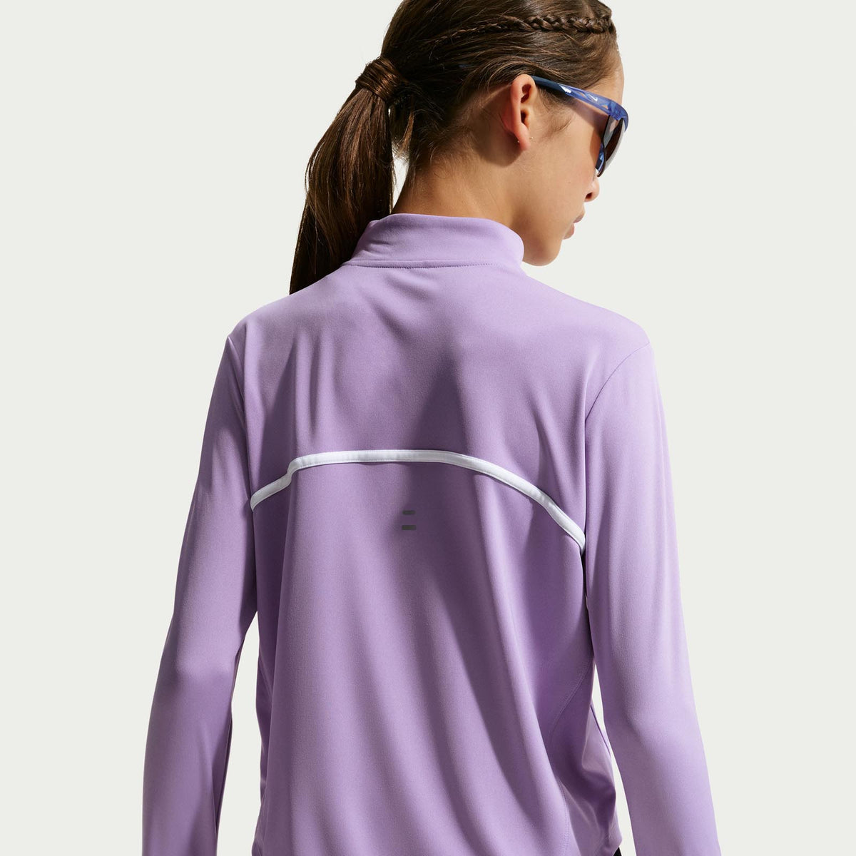 Nike Girls DF Tempo LS Half Zip Purple