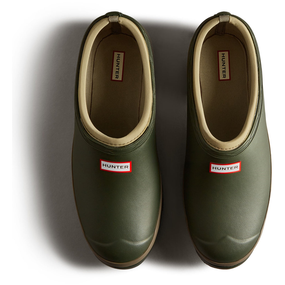 Hunter Mens Gardener Clogs Dark Olive