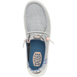 HEYDUDE Womens Wendy Peak Chambray Woven Shoes Grey