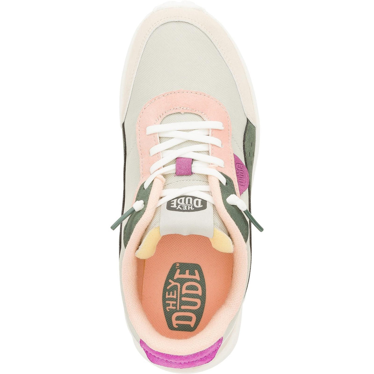 HEYDUDE Womens Hayden Colorblock Trainers Dusty Olive/Multi