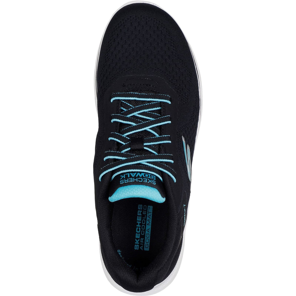 Skechers Womens GO WALK Cosmic Waves Trainers Black/Turquoise