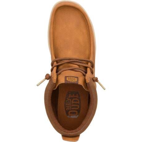 HEYDUDE Mens Wally Mid GripR Classic Boots Cognac/Tan