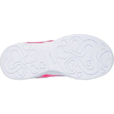 Skechers Junior Girls Infinite Heart Lights Heart Jewels Trainer Silver/Multi